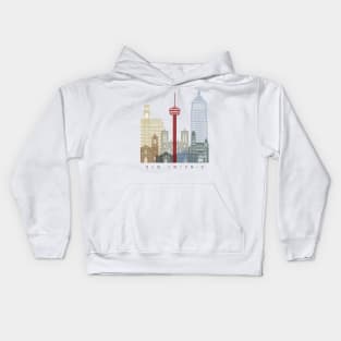 San Antonio skyline poster Kids Hoodie